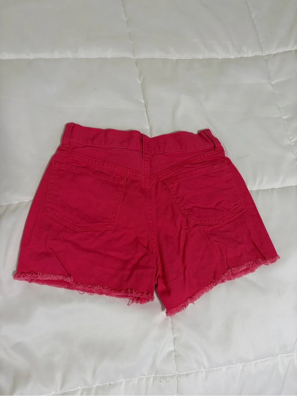 Old Navy Built-In Tough Hot Pink Denim Cutoff Shorts Kids Size 12 High-Rise